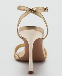 Mango Women's Combined-Strap Heeled Sandals