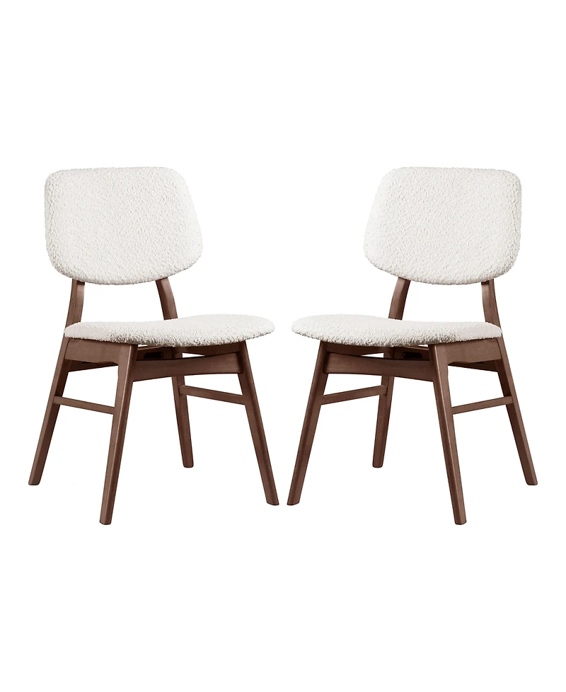 Furniture of America 2-Pc. Grove Boucle Fabric Padded Dining Chair Set
