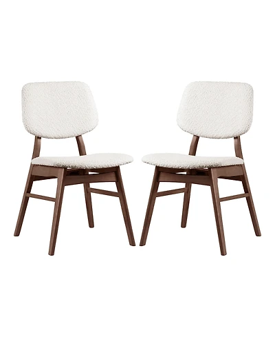 Furniture of America 2-Pc. Grove Boucle Fabric Padded Dining Chair Set