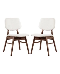 Furniture of America 2-Pc. Grove Boucle Fabric Padded Dining Chair Set