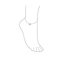 Bling Jewelry Summer Garden Opalescent Butterfly Pink Opal Anklet Ankle Bracelet Sterling Silver