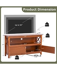 44 Inch Wooden Storage Cabinet Tv Stand