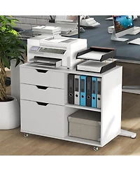 3-Drawer File Cabinet with Adjustable Shelf and Wheels for Letter