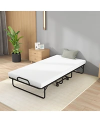 Twin Size Metal Folding Bed with Memory Foam Mattress