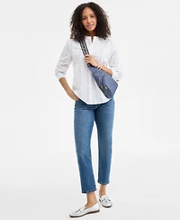 Style & Co Women's Cotton Eyelet-Embroidered Blouse, Exclusively at Macy's