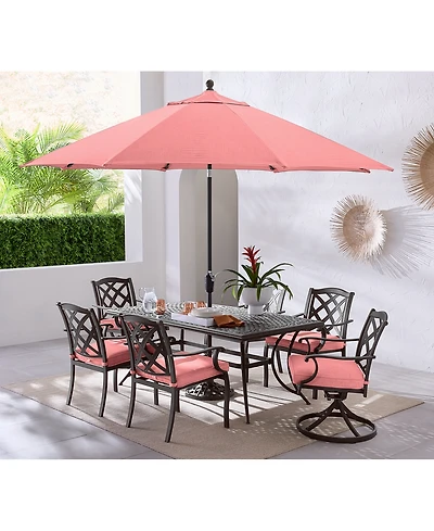 Wythburn Outdoor Dining 7pc Set (72"x38" Table & 4 Lattice Chairs 2 Swivel Chairs), Created for Macy's