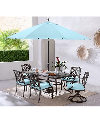 Wythburn Outdoor Dining 7pc Set (72"x38" Table & 4 Lattice Chairs 2 Swivel Chairs), Created for Macy's