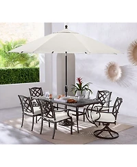 Wythburn Outdoor Dining 7pc Set (72"x38" Table & 4 Lattice Chairs 2 Swivel Chairs), Created for Macy's
