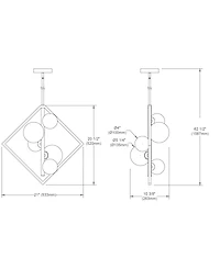Dainolite 20.50" Metal Glasgow 5 Light Pendant