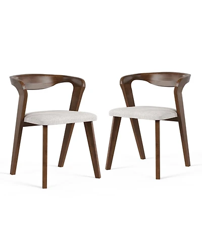 Furniture of America 2-Pc. Solid Wood Mid-Century Modern Dining Chair Set