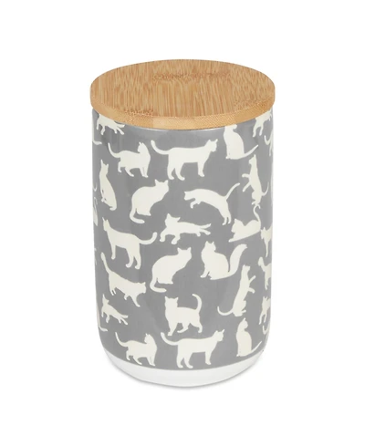 Bone Dry Ceramic Pet Treat Canister Cats Meow