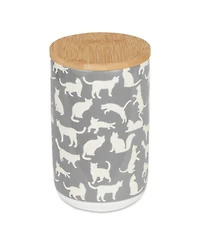 Bone Dry Ceramic Pet Treat Canister Cats Meow