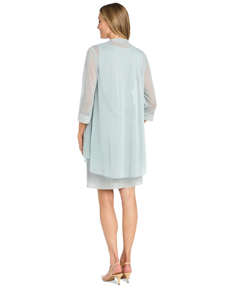 R & M Richards Women's Embellished-Neck Jacket Dress