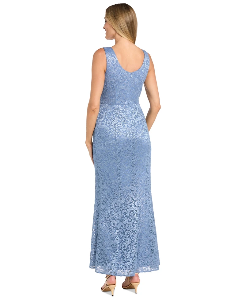 R & M Richards Women's Glitter Lace Gown Jacket