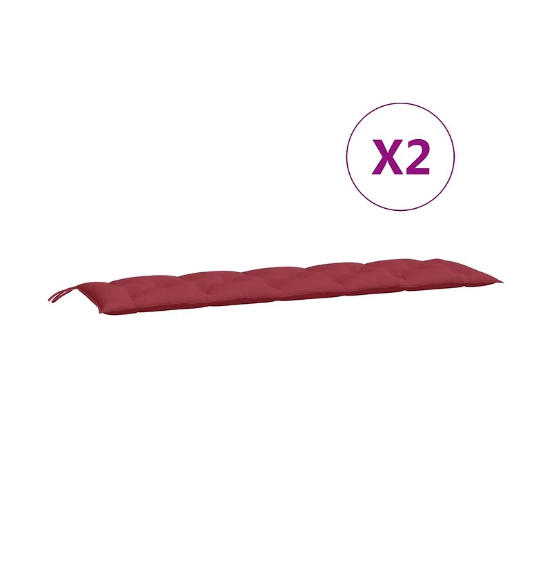 Garden Bench Cushions 2 pcs Wine Red 70.9"x19.7"x2.8" Oxford Fabric