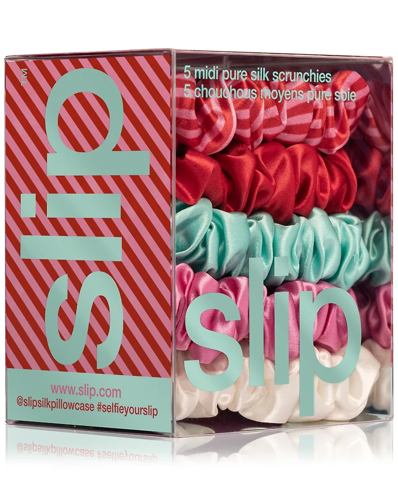 Slip 5-Pc. Pure Silk Midi Scrunchies Set