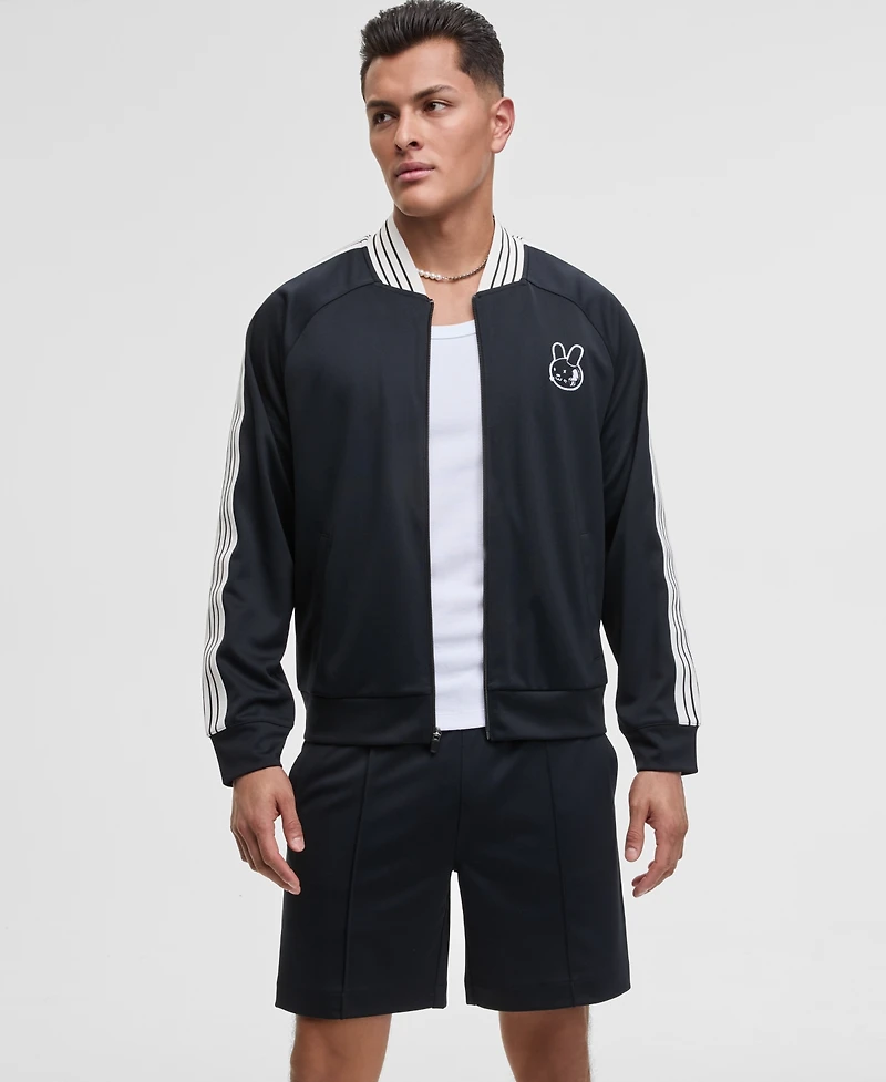 Mode of One Men's Relaxed-Fit Contrast Paneled Full-Zip Tricot Track Jacket, Exclusively at Macy's