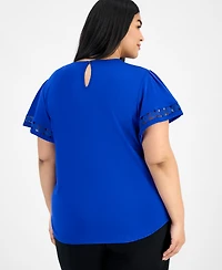 Anne Klein Plus Harmony Bell-Sleeve Top