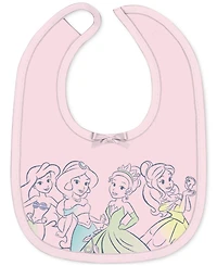 Disney Baby Girls Princesses Bodysuit, Pants & Bib, 3 Piece Set