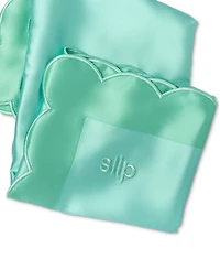 Slip Pure Silk Queen Pillowcase With Scalloped Edge - Turquoise