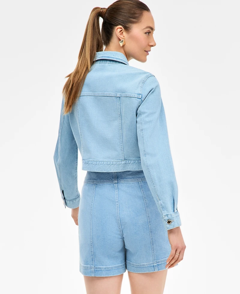I.n.c. International Concepts Women's Cropped Trucker Jacket, Exclusively at Macy's