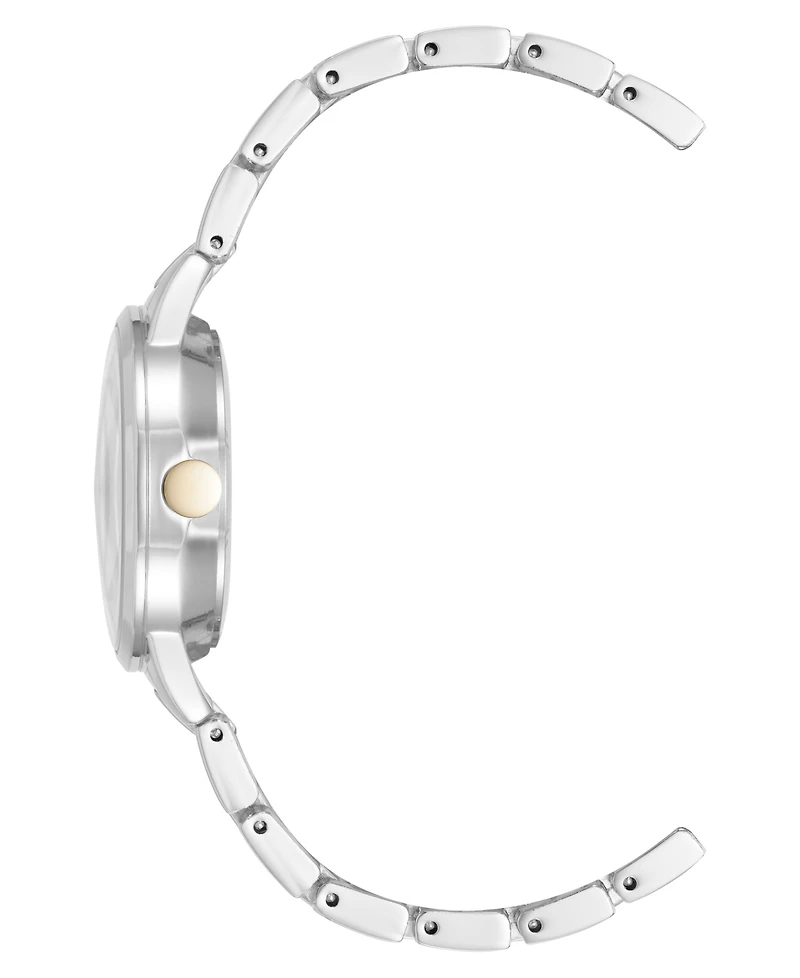 Nine West Women's Quartz Silver and Two-Tone Metal Alloy Bracelet Watch, 33mm