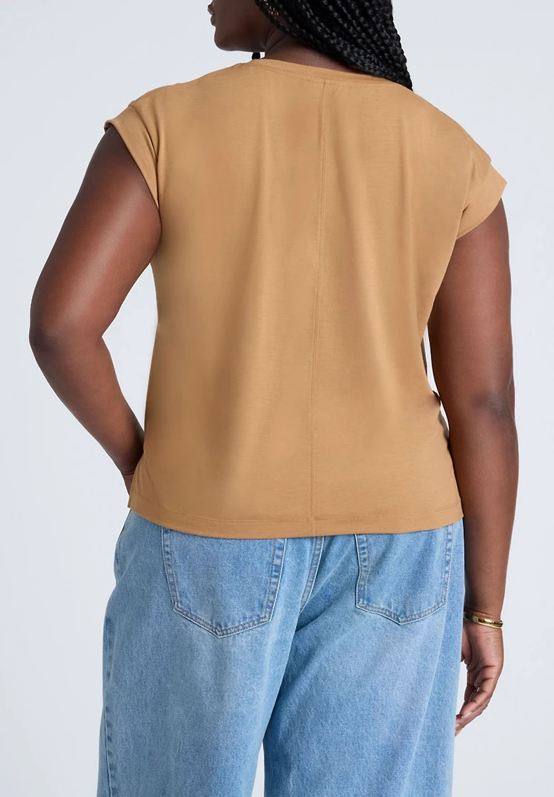 Eloquii Women's Elements Jersey Knit T Shirt Short Sleeve