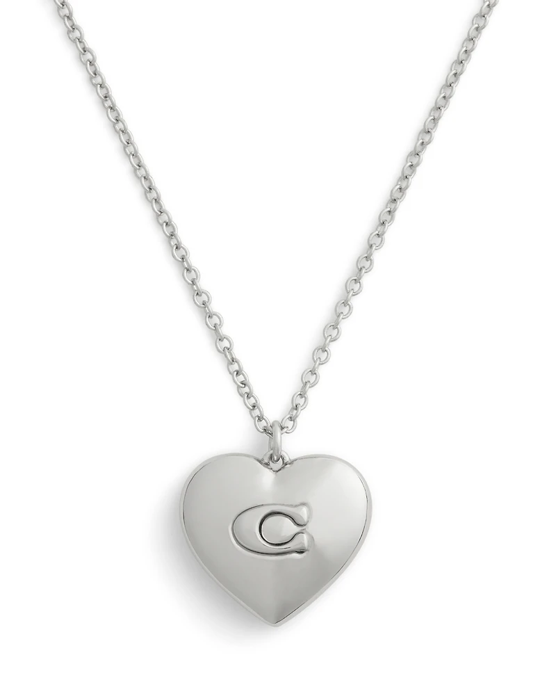 Coach Signature Puffy Heart Pendant Necklace