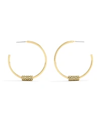 Coach Large Signature Quilted Tube Hoop Earrings