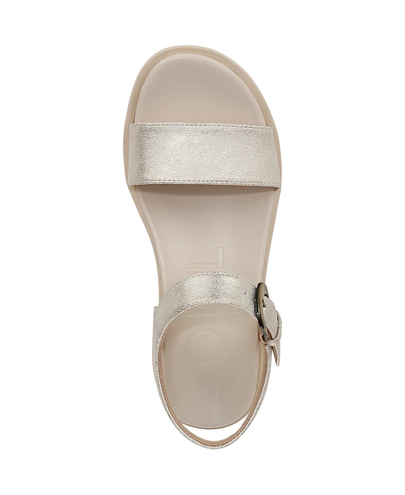 Soul Naturalizer Women's Emma Block Heel Footbed Flat Sandals