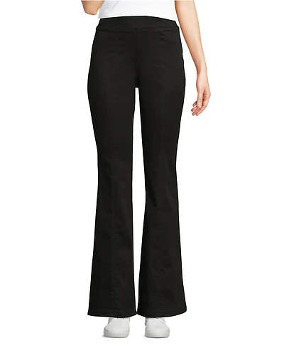 Lands' End Women's Adaptive Lycra High Rise Pull On Flare Jeans