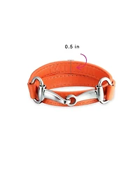 Bling Jewelry Fashion Leather Equestrian Snaffle Horse Bit Double Layer Wrap Bracelet Silver Tone Stainless Steel