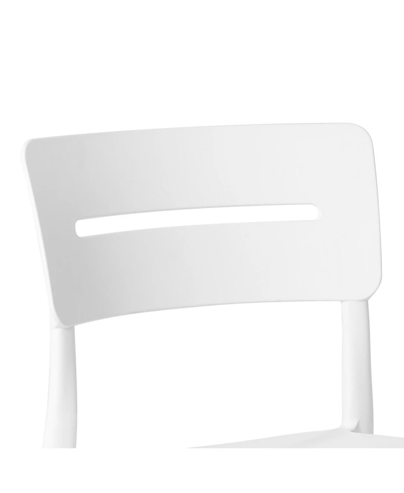 Outdoor Modern Stackable Plastic Patio Dining Chairs (Set of