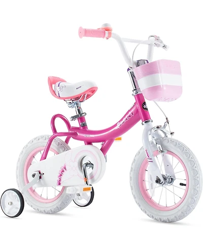 RoyalBaby Princess Girl Kid Bicycle 12" with Training Wheels, Bunny/Fuchsia