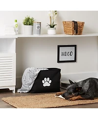 Bone Dry Collapsible Pet Storage Bin with Rope Handles Solid Paw Print