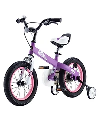 RoyalBaby Cubetube Honey 16 Inches Kids Bicycle with Training Wheels, 2 Brake Styles, and Kickstand for Boys and Girls Ages 4 to 7, Purple