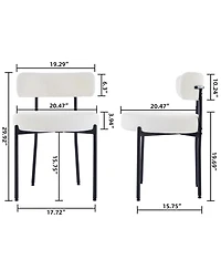 Dyhome Kitchen Chairs Mid-Century Modern Dining Chairs Set of 2, Kitchen Dining Room Chairs, Polyester Upholstered Wishbone Dining Chair
