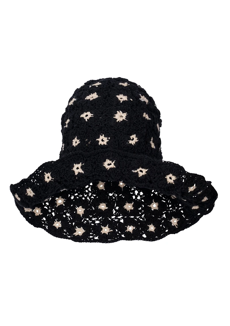 Brunna.co Flora Crochet Hat In Black