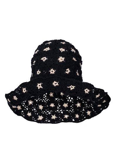 Brunna.co Flora Crochet Hat In Black
