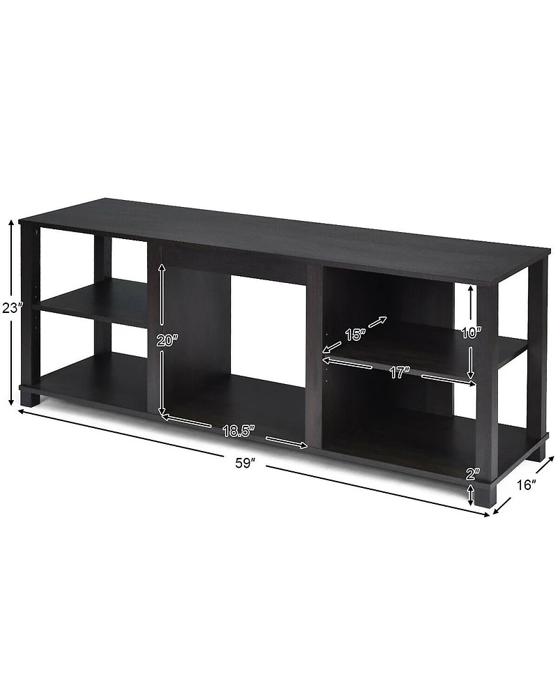 2-Tier Tv Storage Cabinet Console with Adjustable Shelves