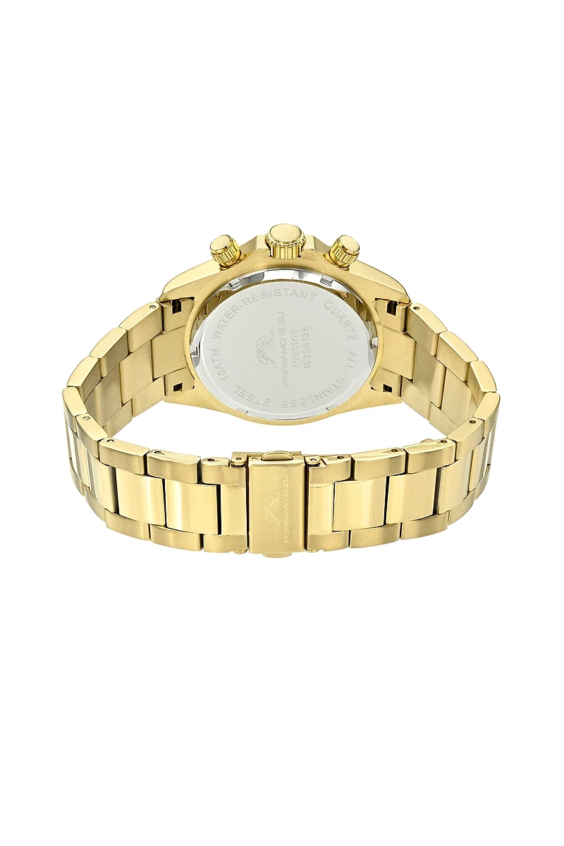 Preston Stainless Steel Gold Tone & Green Men's Watch 1035BPRS