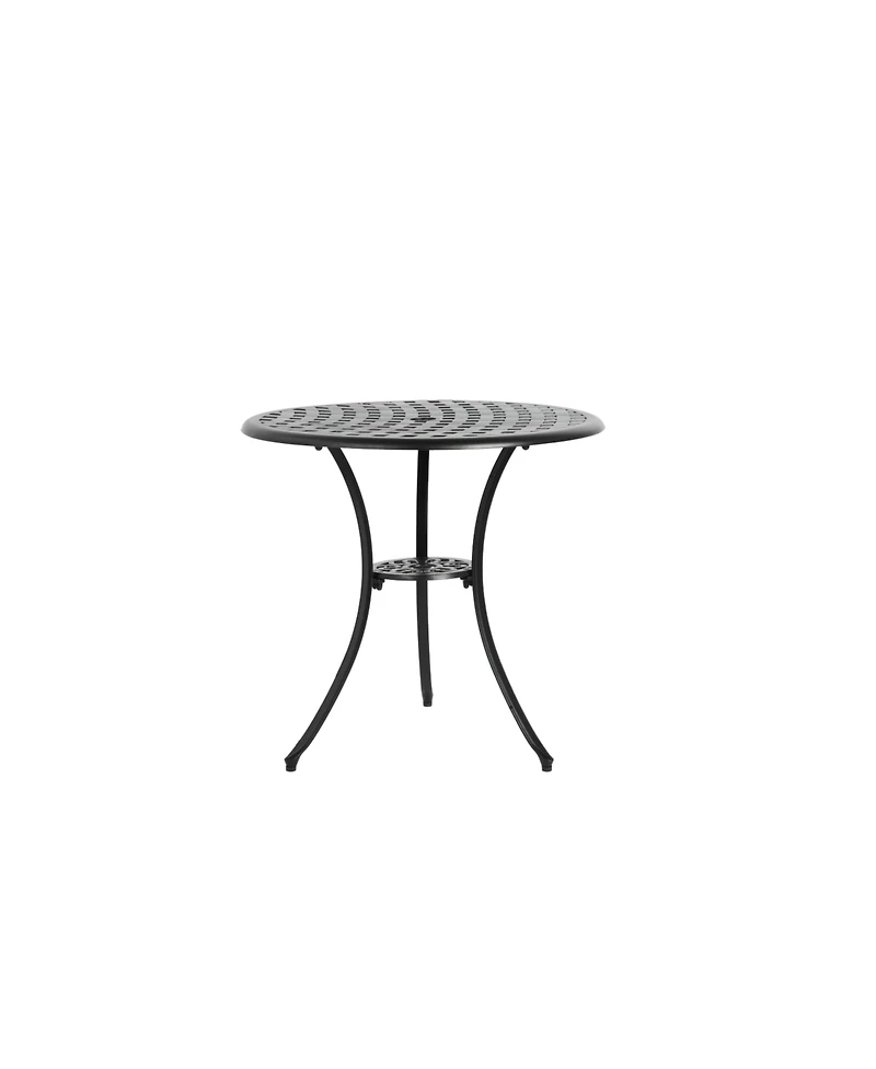 Streamdale 3-Piece Cast Aluminum Bistro Set with Umbrella Hole and Outdoor Durability