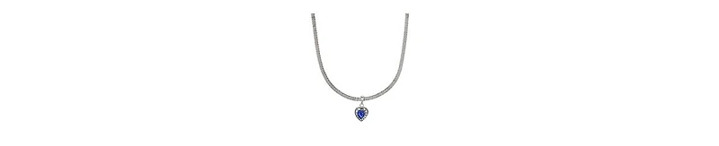2028 Heart Crystal Mesh Chain Necklace