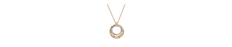 2028 Two-Tone Love Hope Faith Tri Ring Necklace