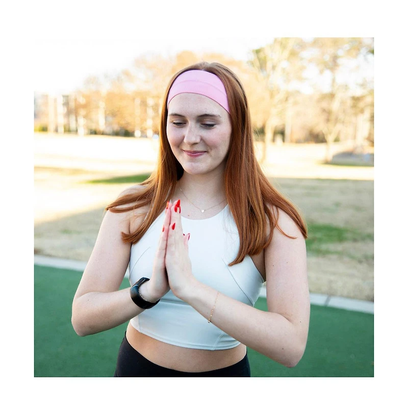 Women's Pack of Wide Training Headbands - Purple + Pink + Hot Pink