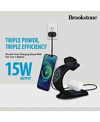Brookstone 3-In-1 Wireless Magsafe Charging Moon for iPhone, Airpods, and Apple Watch