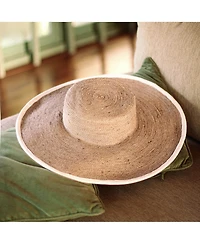 Brunna.co Lolo Wide-brim Jute Boater Hat in Natural Beige
