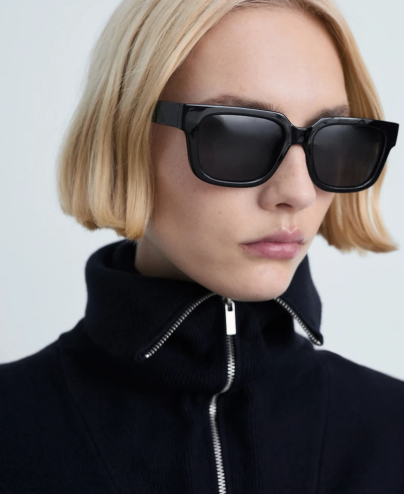 Mango Women's Oversized Zip-Neck Sweater