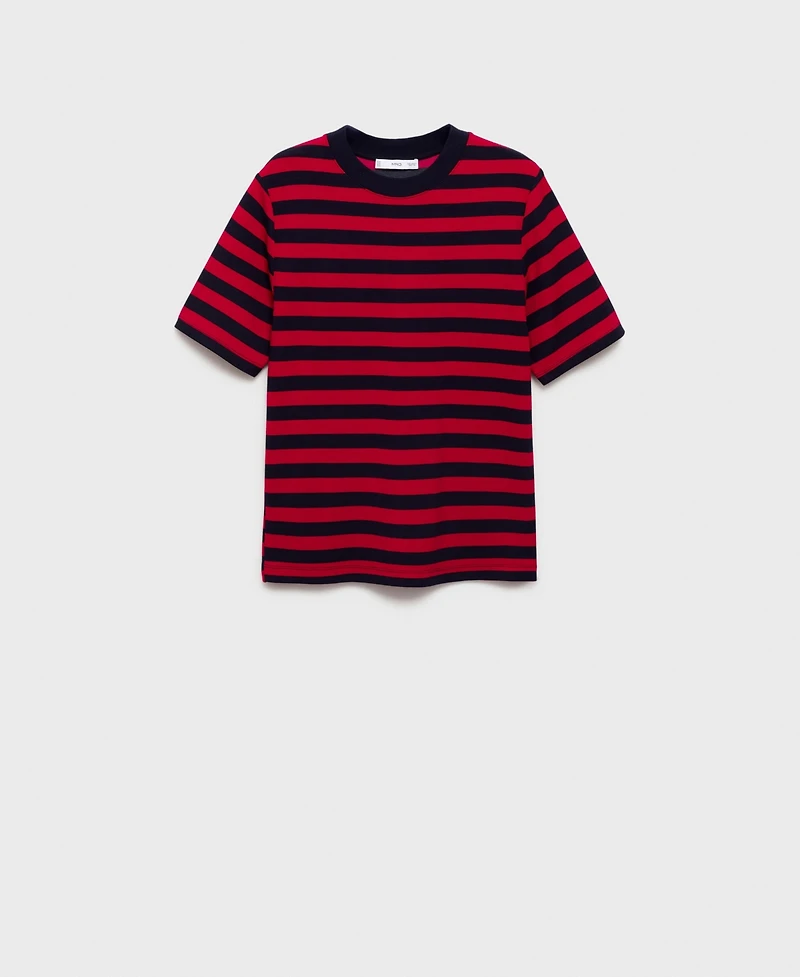 Mango Women's Striped Short-Sleeved Top