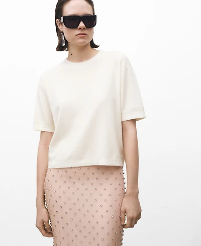 Mango Women's Short-Sleeved Wool-Blend Sweater